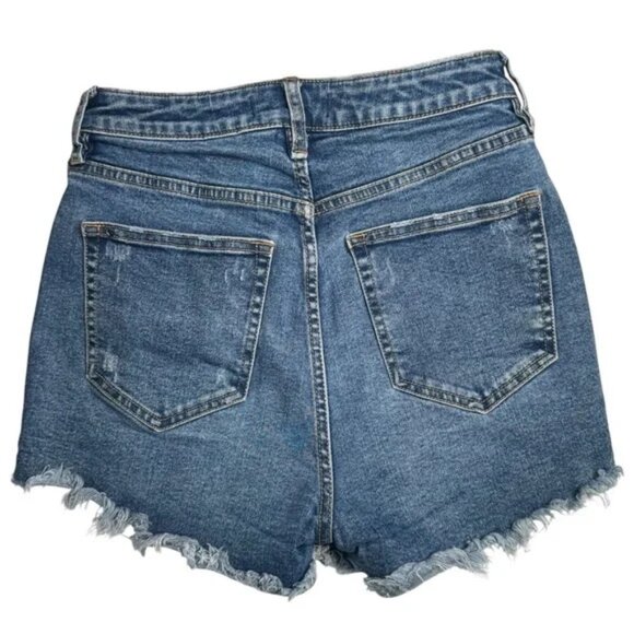 FREE PEOPLE - Women’s CRVY Vintage Frayed Hem High Rise Shorts - 26 - Picture 4 of 5